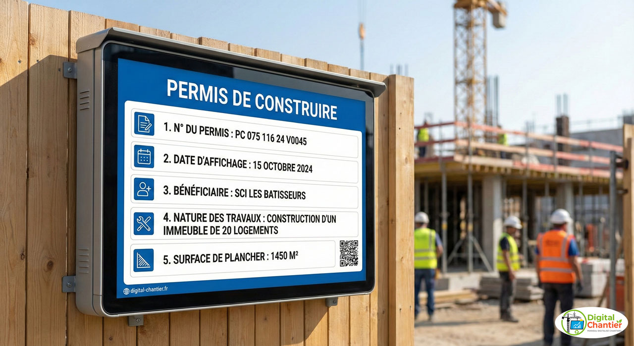 Les 5 mentions obligatoires sur un panneau de permis de construire
