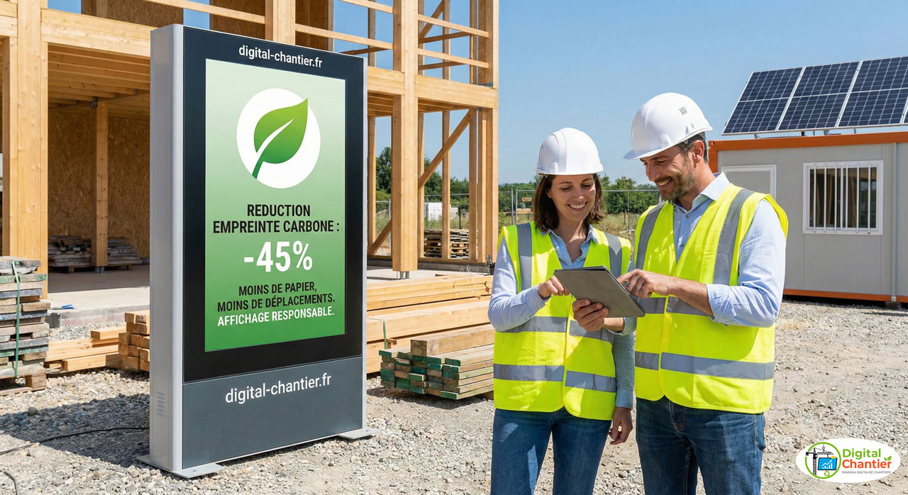 Comment le panneau digital réduit-il l'empreinte carbone de vos chantiers ?