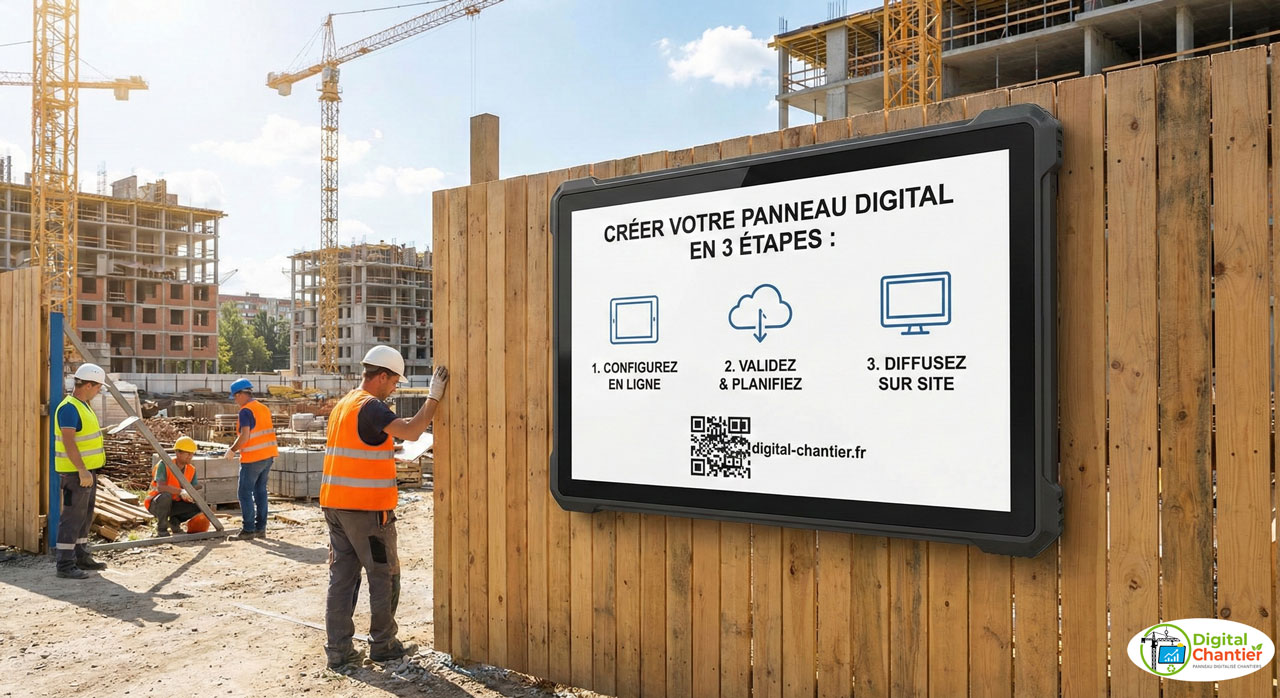 Comment créer votre panneau de chantier digital en 3 étapes